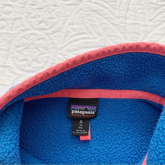 Patagonia Girls' Lightweight Synchilla Snap-T Fleece Pullover, Navy Blue (M/10) - Picture 5 of 5